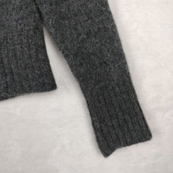 Vertical Designs Cashmere Cardigan Sweater Women M Gray Knit Open Front Luxury - Picture 13 of 13